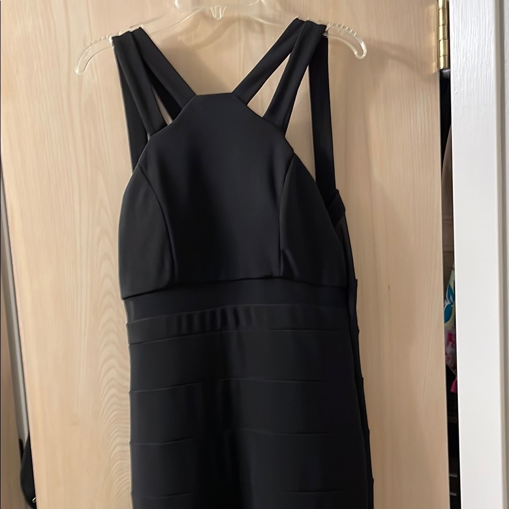 Emerald Sunday Black Halter Gown